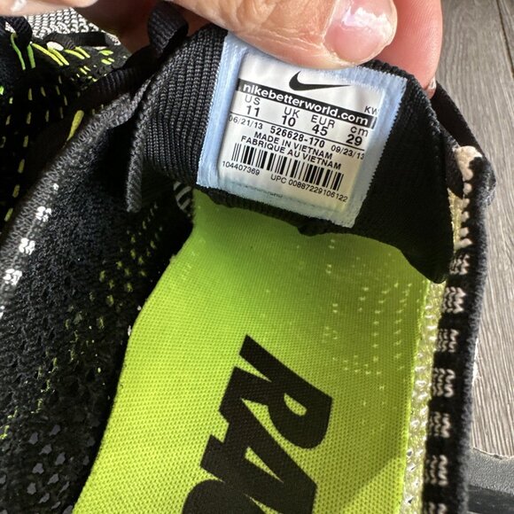 Nike Flyknit Racer Sail Volt 526628-170 Size 11 Men's Running Shoes - Picture 8 of 8